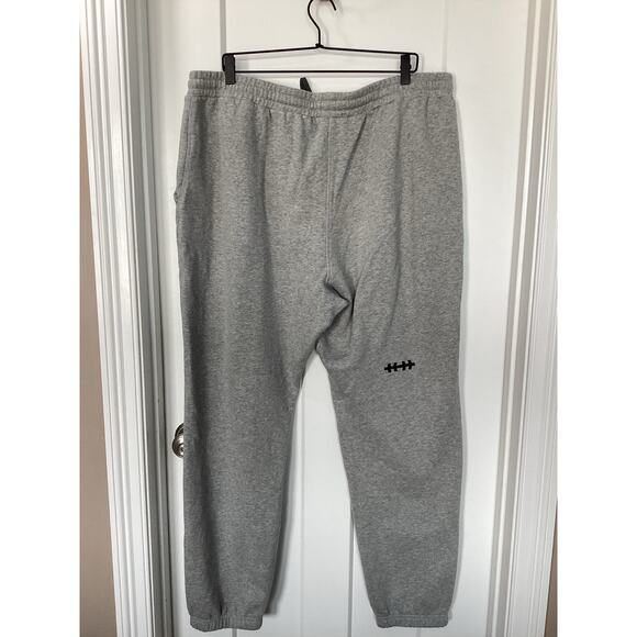 Brady Men's Tapered Leg Wordmark Fleece Pants Drawstring Gray Size 2XL - Picture 7 of 10